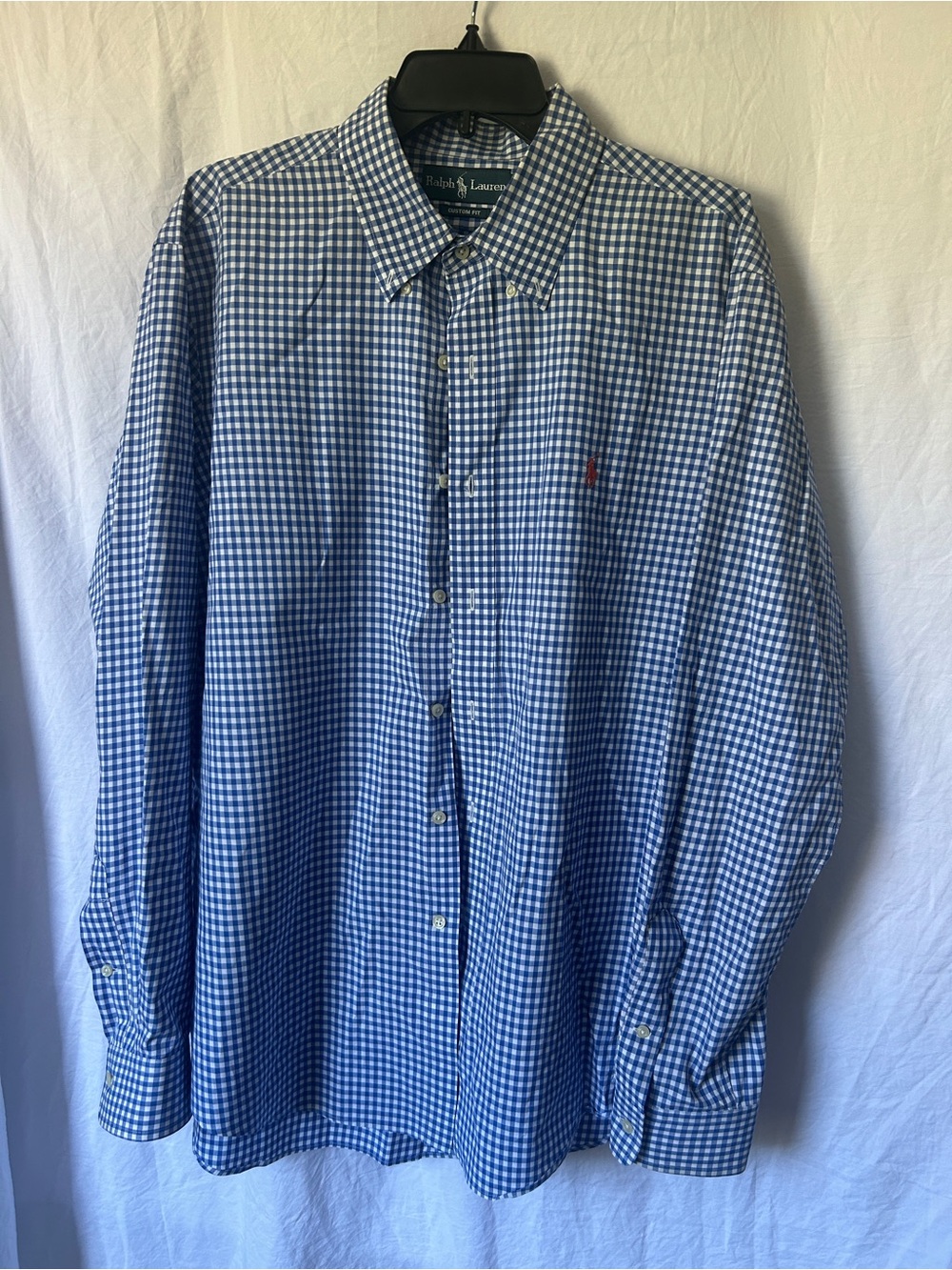 Ralph Lauren Blue & White Gingham Button-Down Shirt